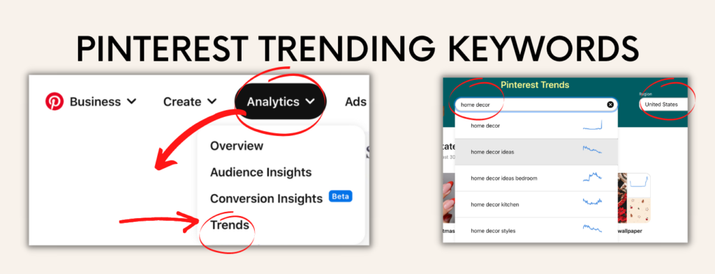 trending keywords on Pinterest